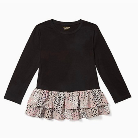 Kate Spade Soiree Dot Mixed Media Tee - Picture 1 of 3